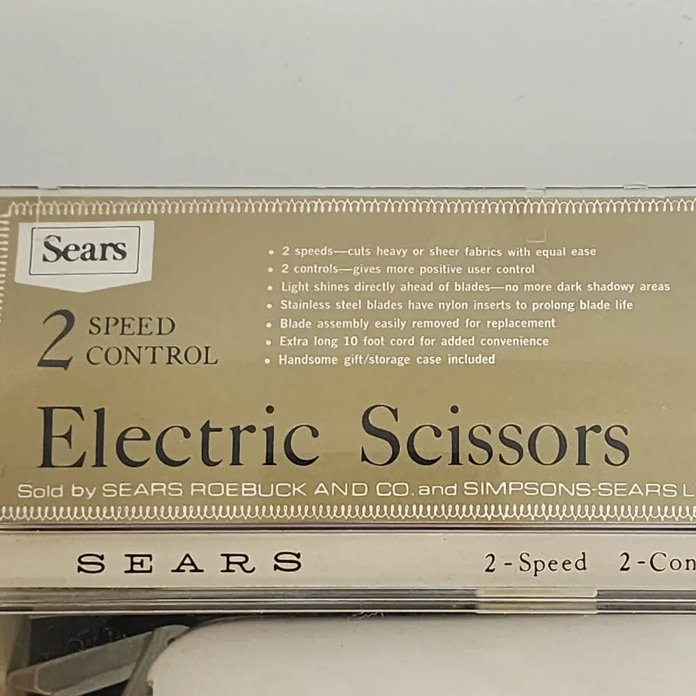 Electric Scissors 2-Speed Control 10-ft‎ Cord Light; Vintage Sears Model 25.2179